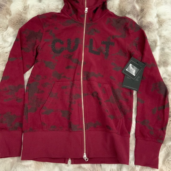 NWT Cult of Individuality Hoodie Rhinestone - Picture 1 of 2